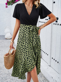 Animal Print Wrap Dress