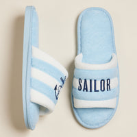 Sailor Anchor Embroidered Terry Poolside Slides