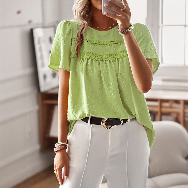 Short Sleeved Elegant Blouse