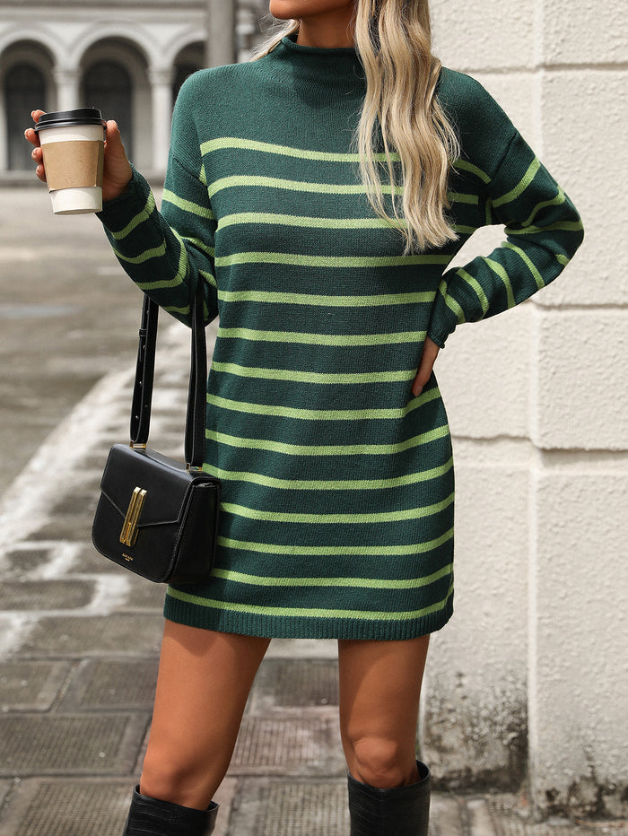 Striped Knitted Mini Dress