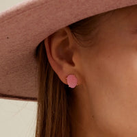 Organic Shaped Druzy Stone Stud Earrings