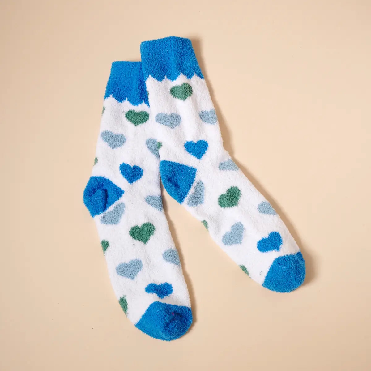 Hearts Pattern Fuzzy Socks Assorted Pack of 4