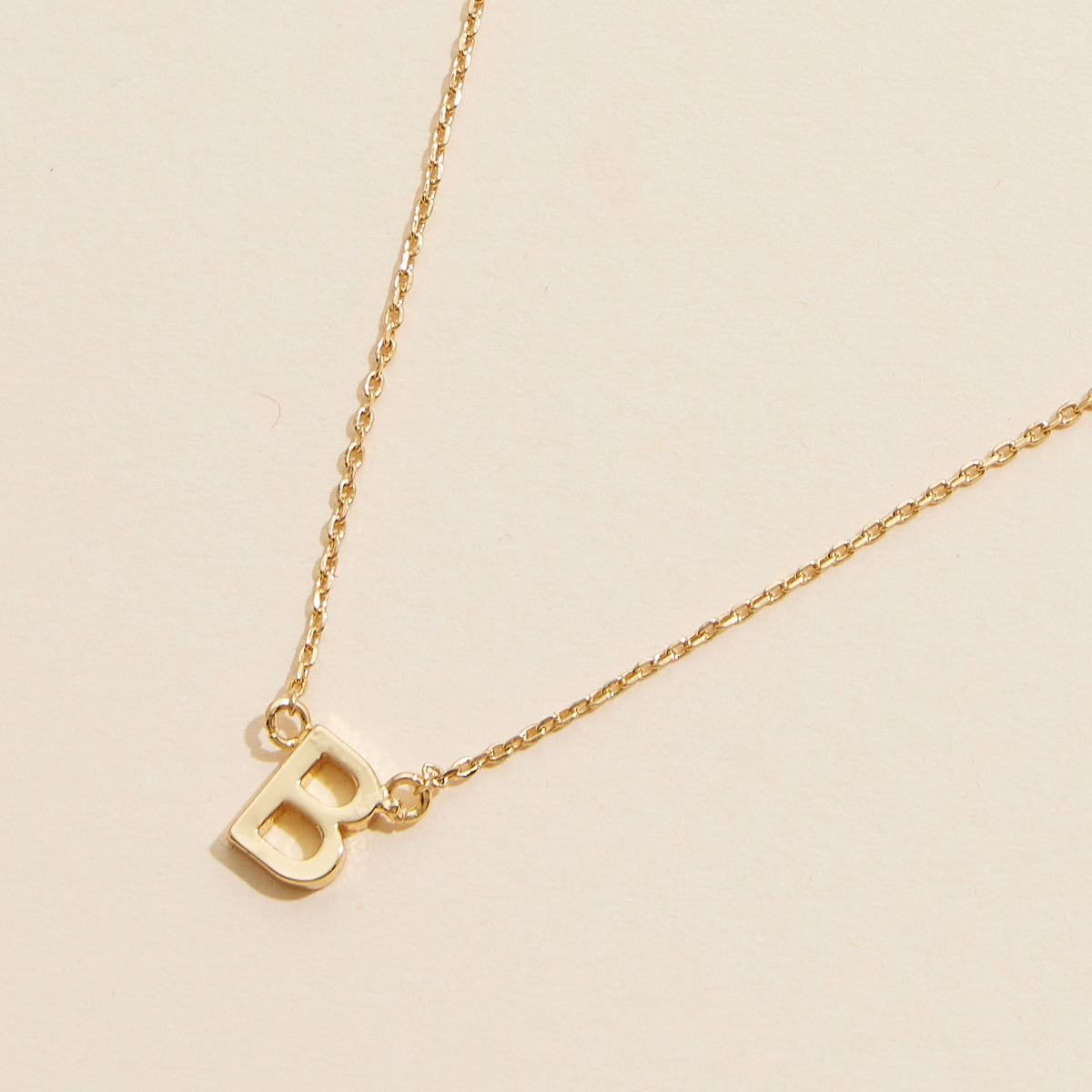 Initial Metal Letter Charm Short Necklace