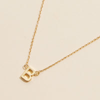 Initial Metal Letter Charm Short Necklace