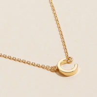 Initial Metal Letter Charm Short Necklace