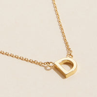 Initial Metal Letter Charm Short Necklace