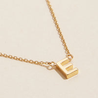 Initial Metal Letter Charm Short Necklace