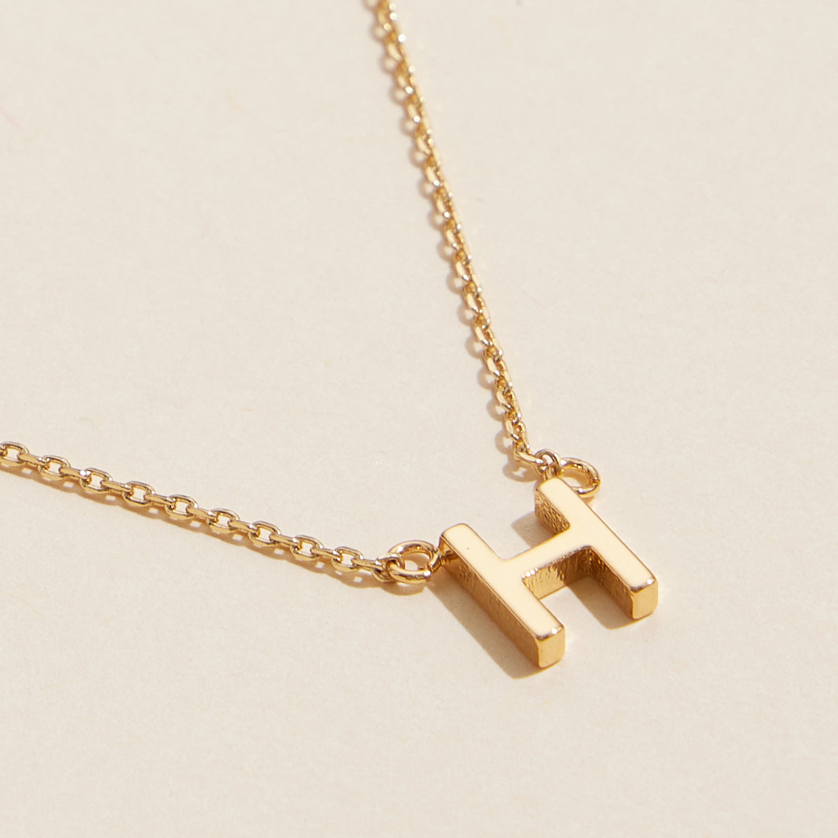 Initial Metal Letter Charm Short Necklace