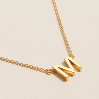 Initial Metal Letter Charm Short Necklace