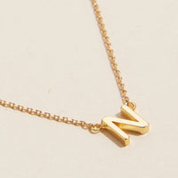 Initial Metal Letter Charm Short Necklace