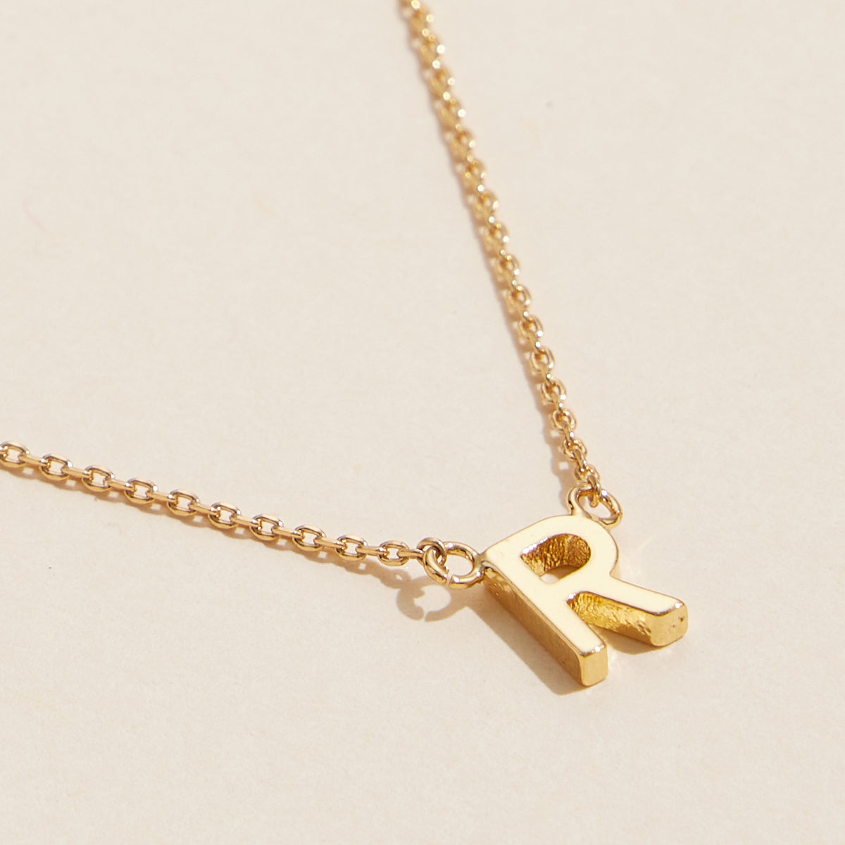 Initial Metal Letter Charm Short Necklace