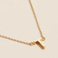 Initial Metal Letter Charm Short Necklace