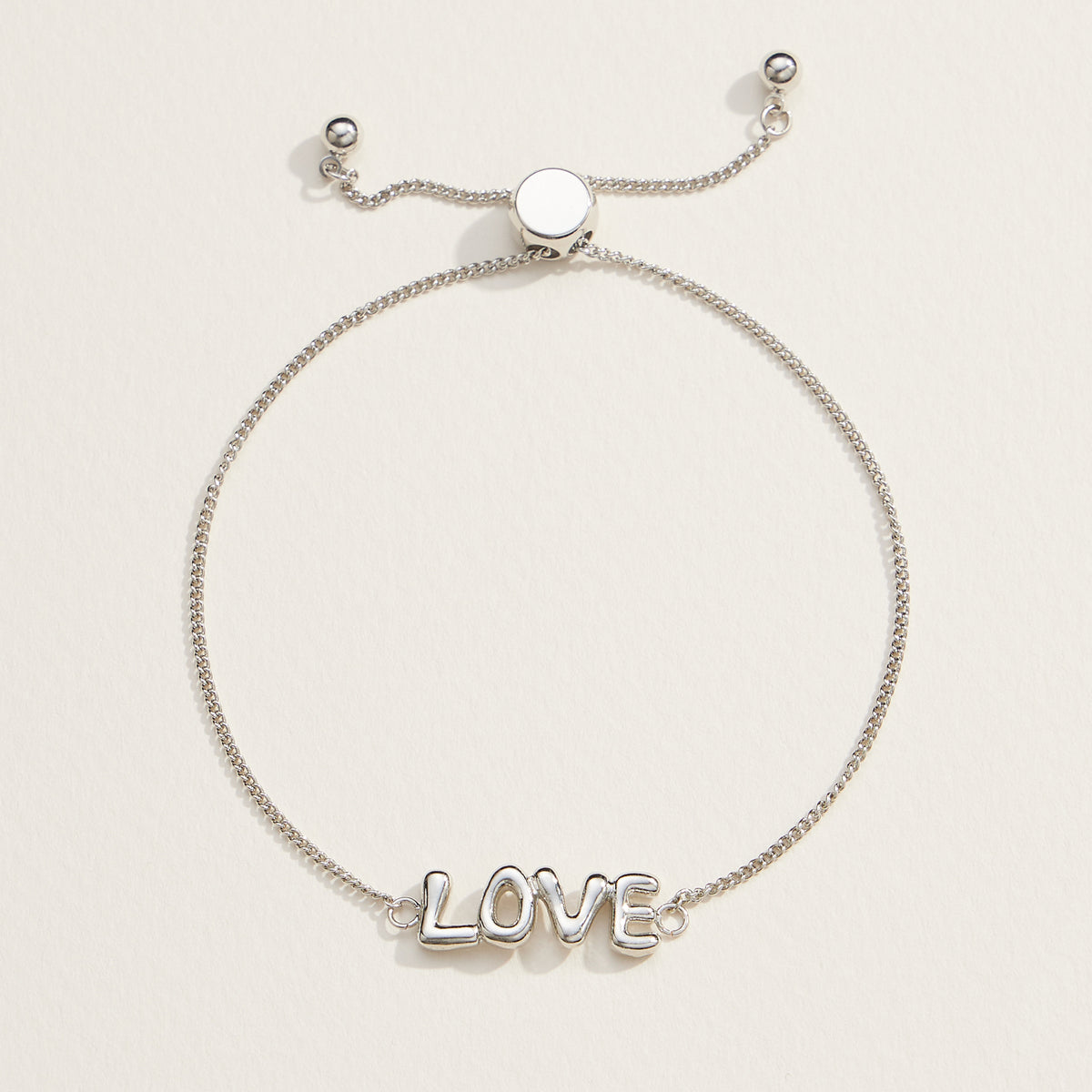 Love Script Adjustable 18K Gold Dipped Bracelet in Gold or Silver - Minimalist Jewelry Gift