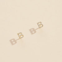 Letters Basic Gold Dipped Stud Earrings