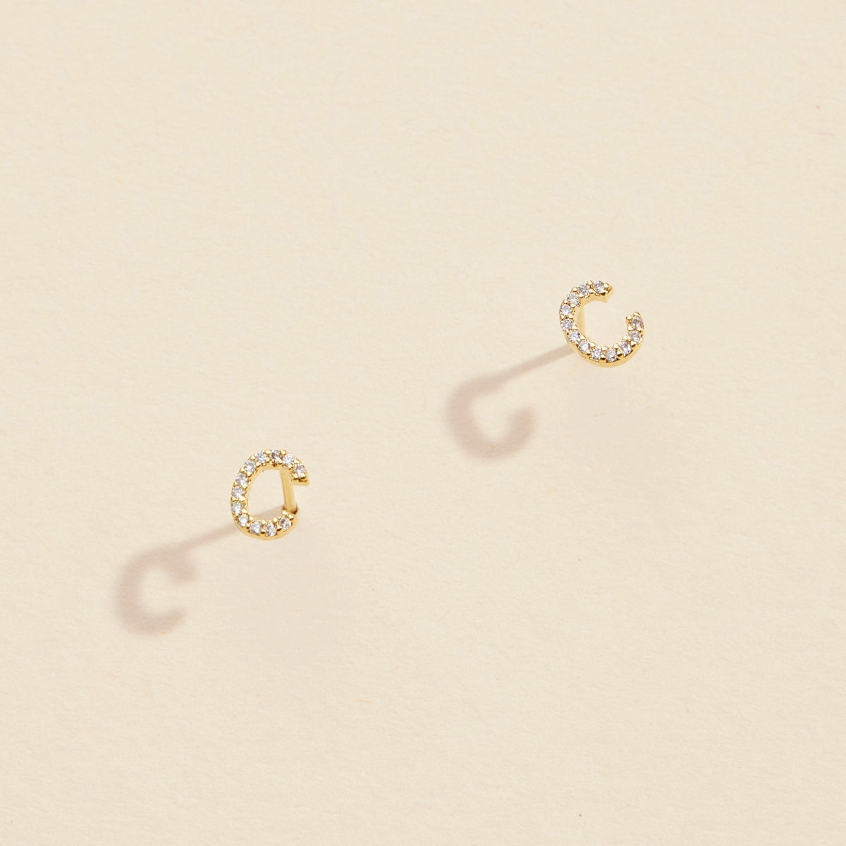 Letters Basic Gold Dipped Stud Earrings