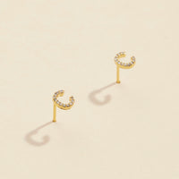 Letters Basic Gold Dipped Stud Earrings