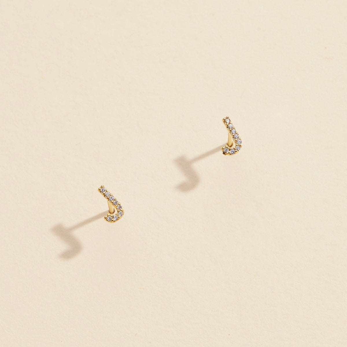 Letters Basic Gold Dipped Stud Earrings