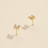 Letters Basic Gold Dipped Stud Earrings