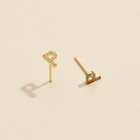 Letters Basic Gold Dipped Stud Earrings