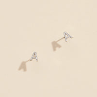 Letters Basic Gold Dipped Stud Earrings