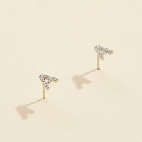 Letters Basic Gold Dipped Stud Earrings