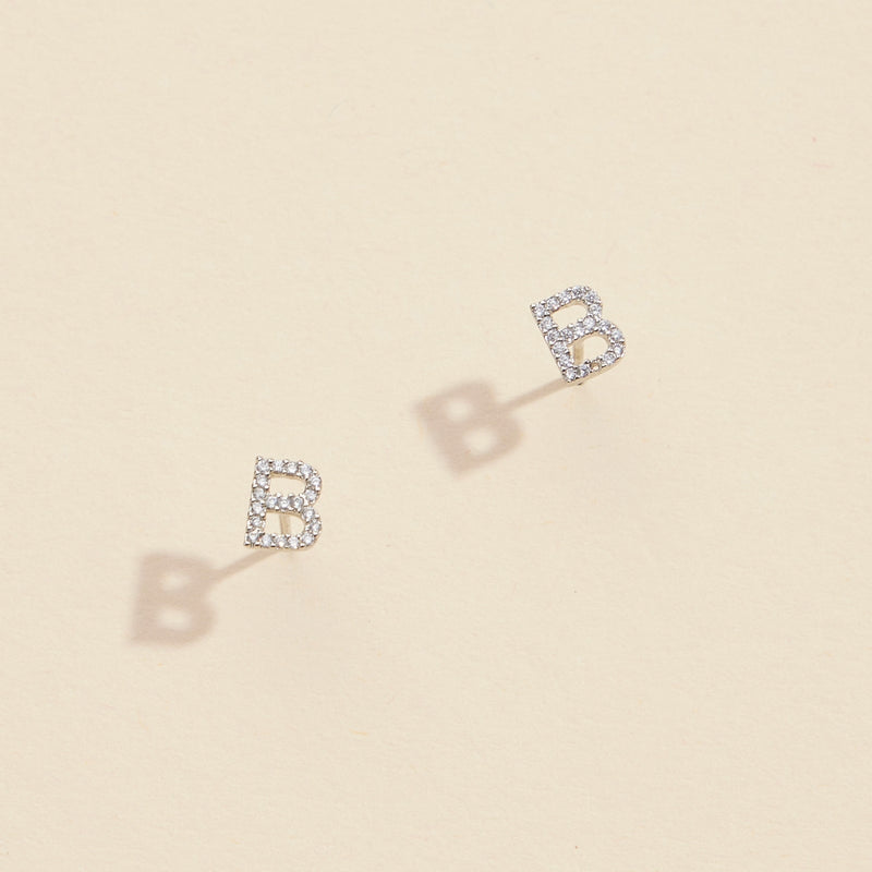 Letters Basic Gold Dipped Stud Earrings