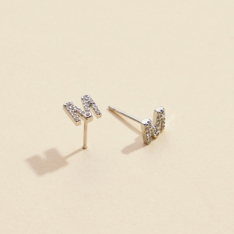 Letters Basic Gold Dipped Stud Earrings