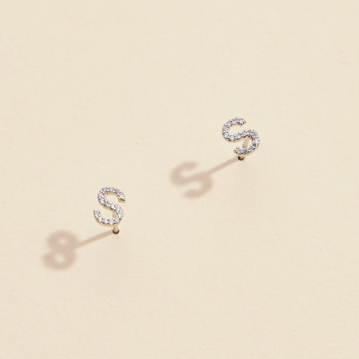 Letters Basic Gold Dipped Stud Earrings