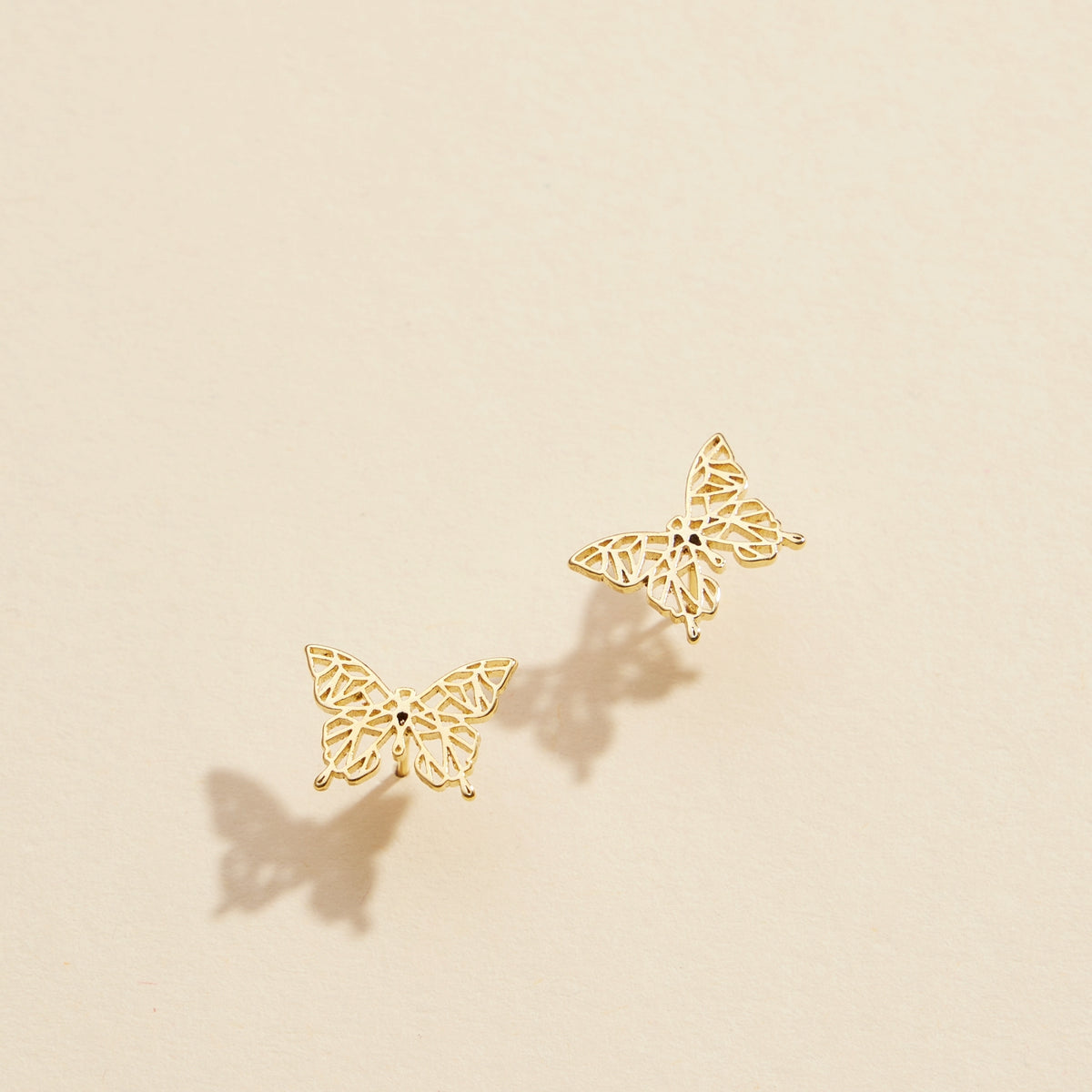 Butterfly Gold Dip Stud Earrings