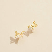 Butterfly Gold Dip Stud Earrings