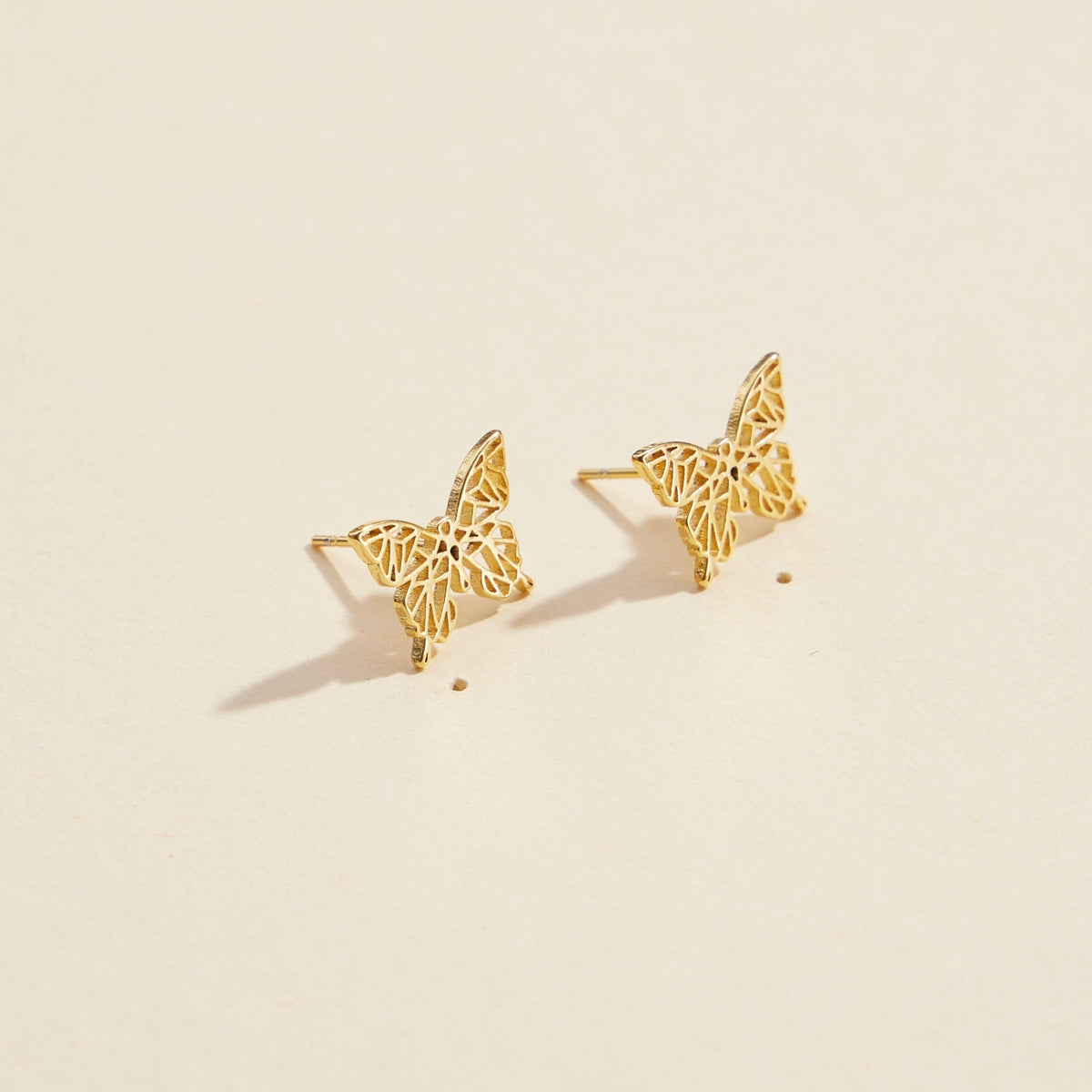 Butterfly Gold Dip Stud Earrings