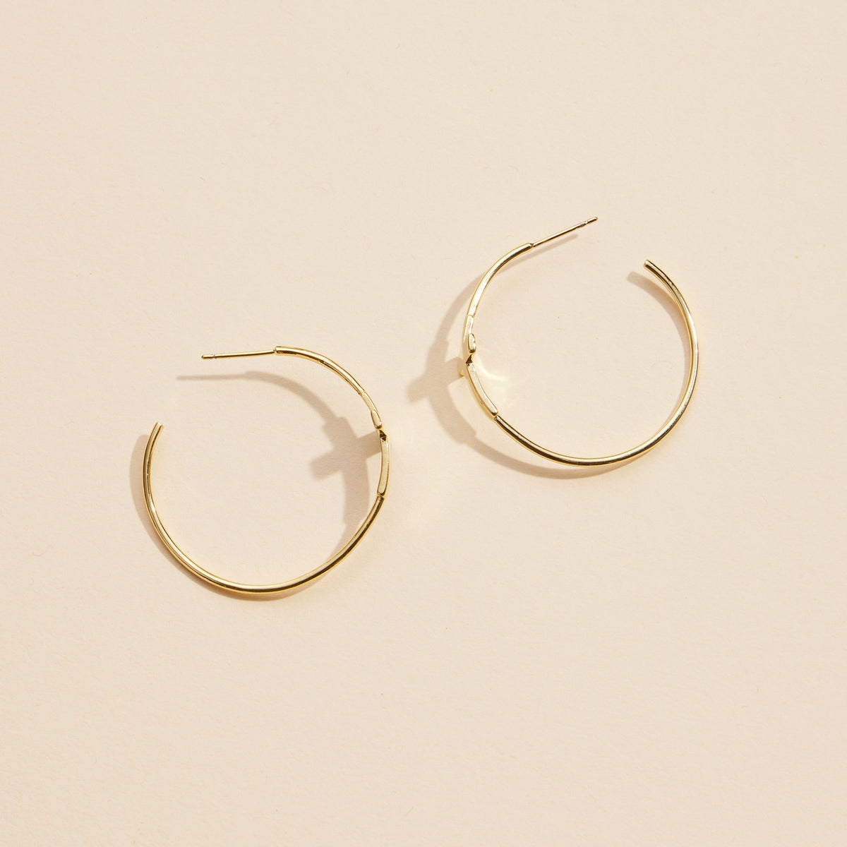 Cross Gold Dip Hoop Earrings