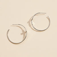 Cross Gold Dip Hoop Earrings