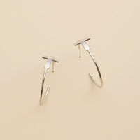 Cross Gold Dip Hoop Earrings