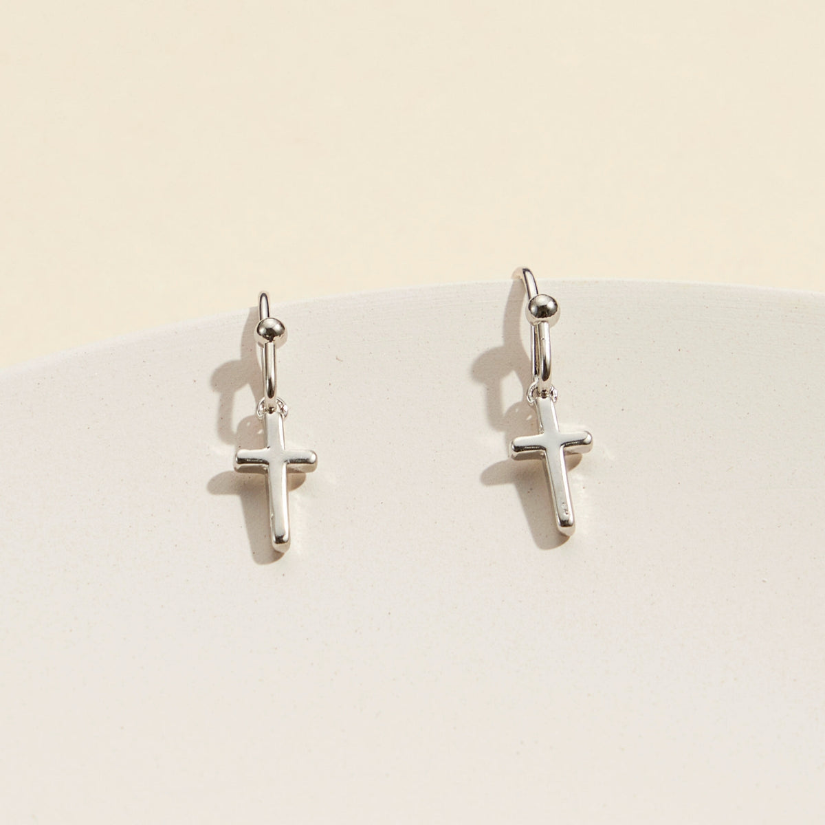 Cross Gold Dip Dangling Earrings