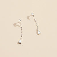 CZ Tear Drop Dangling Earrings