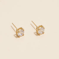 Gold and White Stud Earrings with Brilliant Gemstones