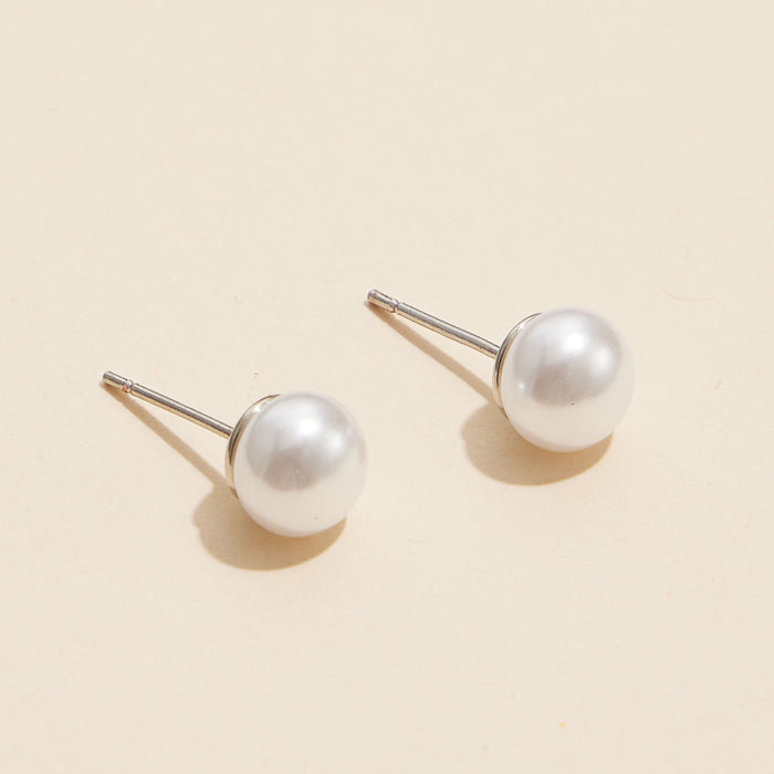 8mm Classic Large Pearl Stud Earrings