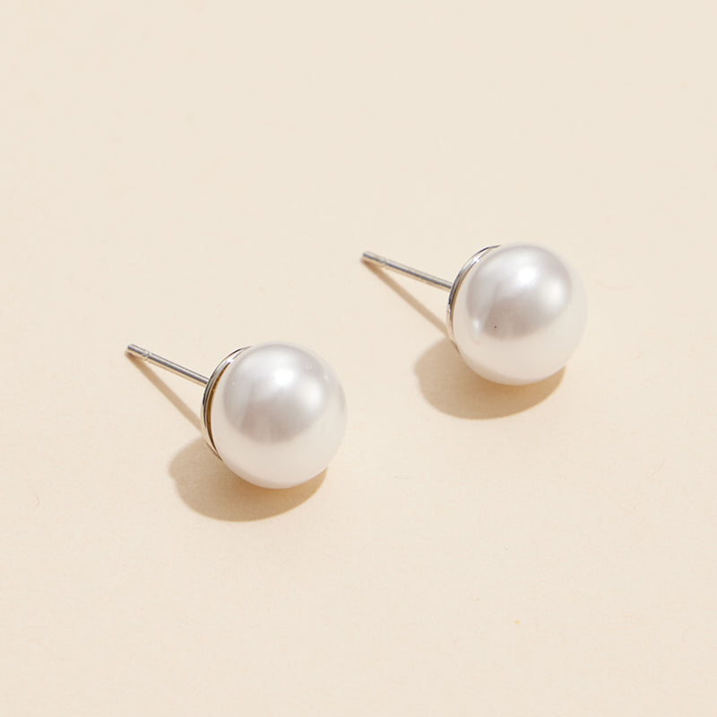 10 mm Classic Extra Large Pearl Stud Earrings