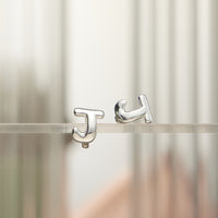 18K Gold-Dipped and Silver Bubble Letter Earrings – Trendy Chunky Initial Studs