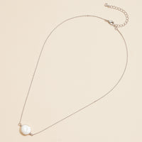 Coin Pearl Pendant 18K Gold Dipped Necklace