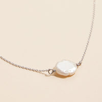 Coin Pearl Pendant 18K Gold Dipped Necklace