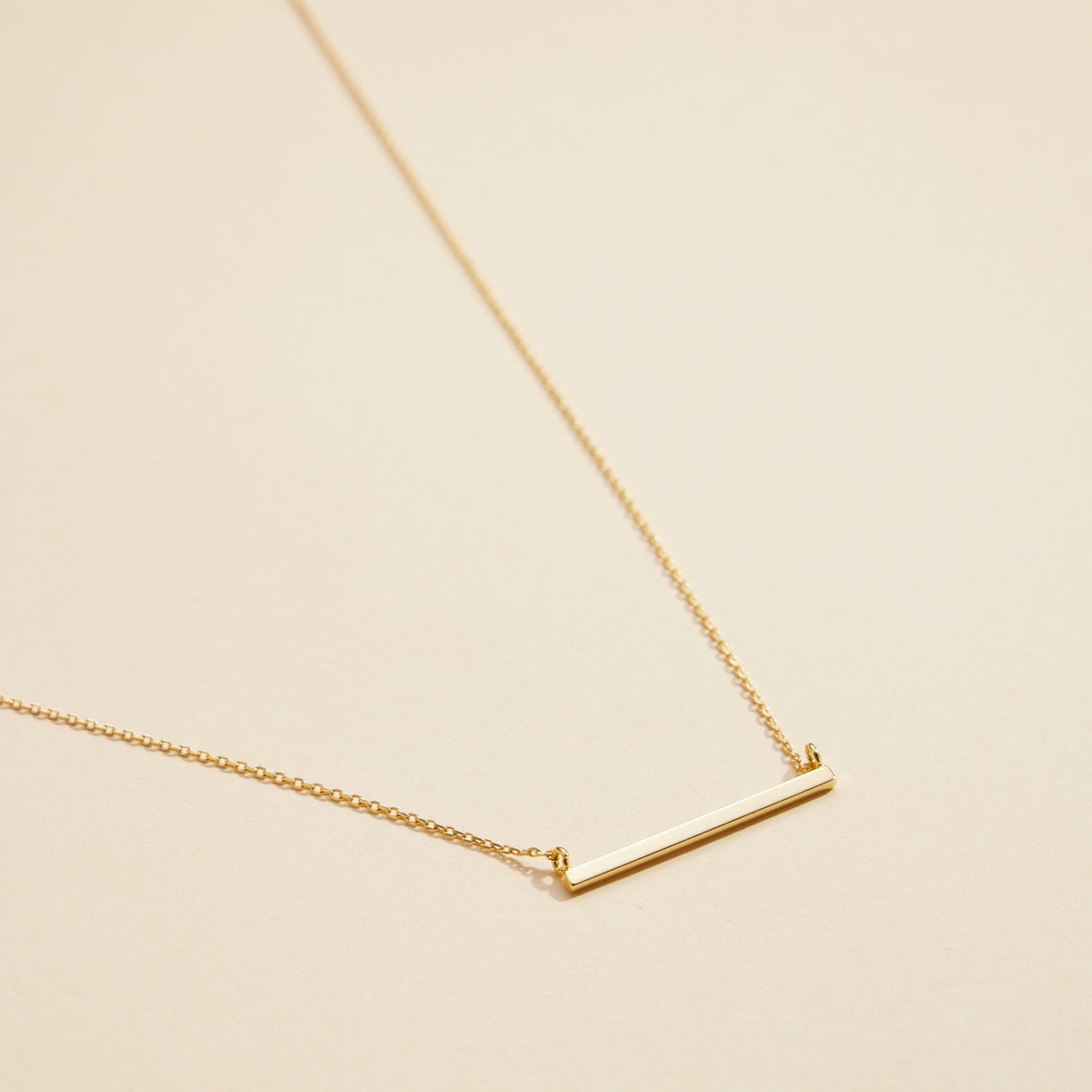 Bar Charm Gold Dip Short Necklace