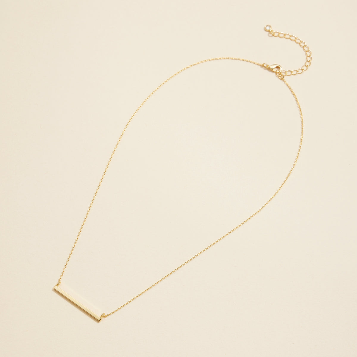 Bar Charm Gold Dip Short Necklace