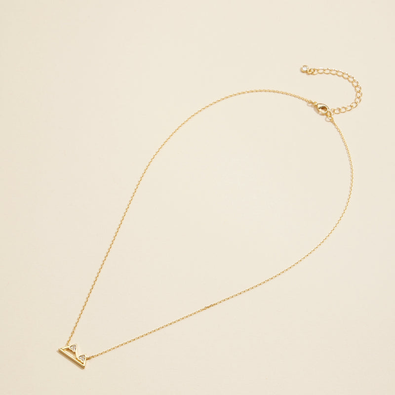 Mountains Charm Gold Dip Short Necklace