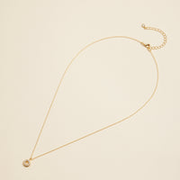 Hollow Cut Circle Charm Gold Dip Short Necklace