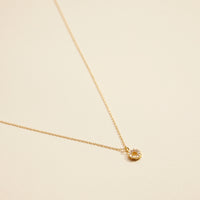 Hollow Cut Circle Charm Gold Dip Short Necklace