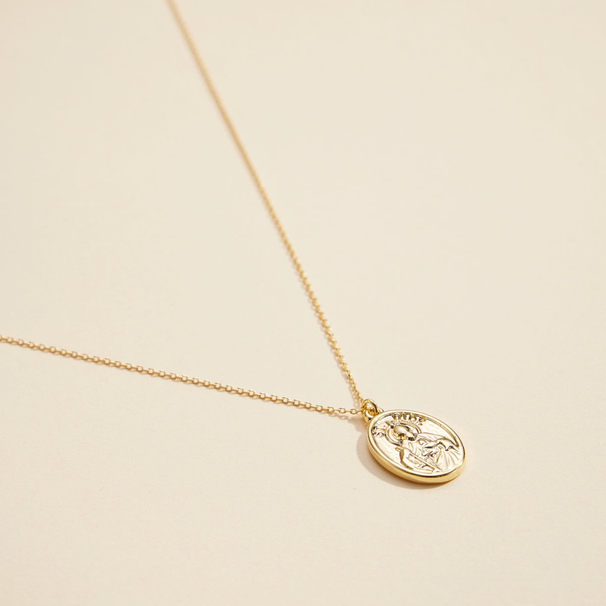 Coin Charm Gold Dip Short Necklace