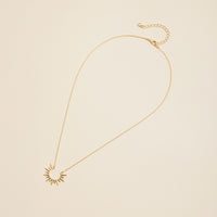 Sunburst Charm Gold Dip Short Necklace