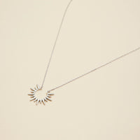 Sunburst Charm Gold Dip Short Necklace